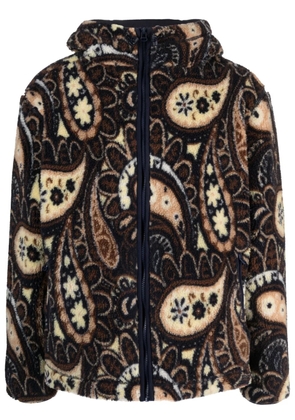 Drôle De Monsieur paisley-print faux-shearling jacket - Blue