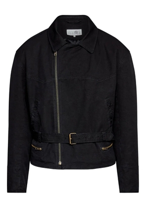 MM6 Maison Margiela belted asymmetrical-zip jacket - Black