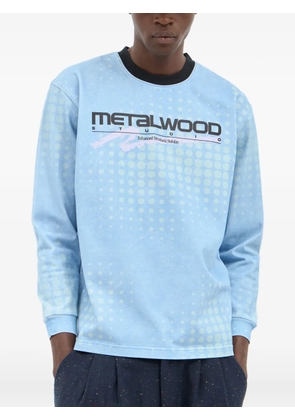 Metalwood Studio logo-print long-sleeve T-shirt - Blue