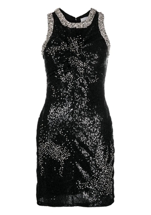 DES PHEMMES sequinned crystal-embellished minidress - Black