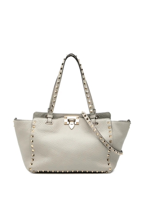 Valentino Garavani Pre-Owned 2000-2017 Small Grained Calfskin Rockstud Trapeze satchel - Grey