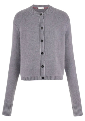 Ferragamo logo-plaque crew-neck cardigan - Grey