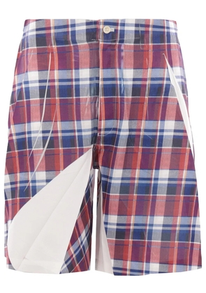 Comme Des Garçons Shirt checked twill shorts - Red