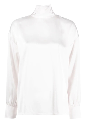 Fabiana Filippi high-neck satin blouse - White