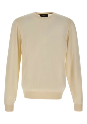 BOSS crew-neck ribbed-hem sweater - Neutrals