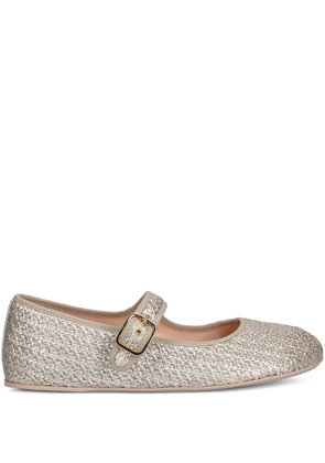 AGL buckle-fastening ballet flats - Gold