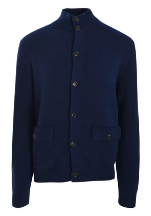 Luciano Barbera stand-up collar cardigan - Blue