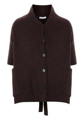 Niccolò Pasqualetti tie-fastening ribbed jacket - Brown