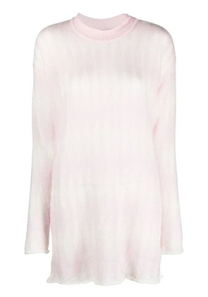 Rus diamond-pattern long-length jumper - Pink