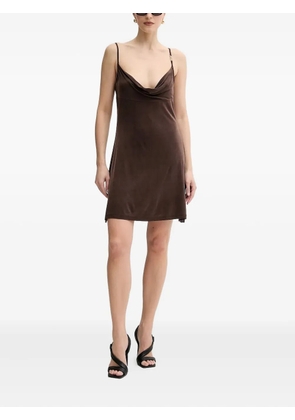 Versace Jeans Couture cowl-neck mini dress - Brown
