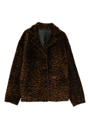 Santoro button leopard-print jacket - Brown