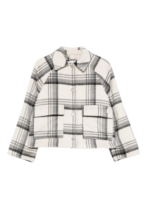 DKNY plaid press-stud jacket - Neutrals