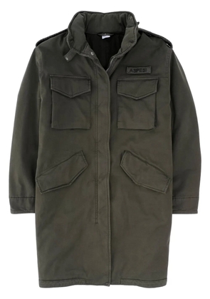 ASPESI hooded gabardine coat - Green