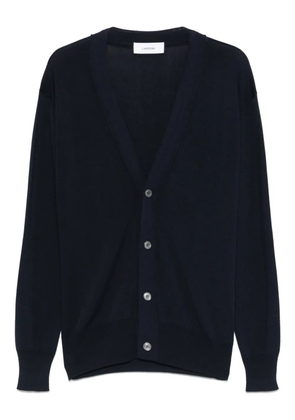 Lardini fine-ribbed cardigan - Blue
