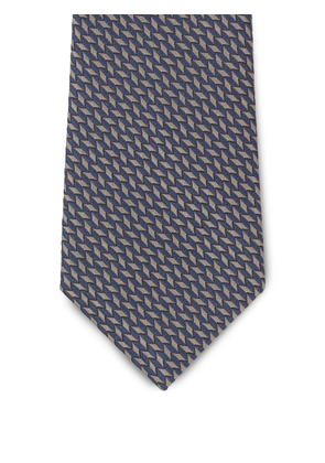 Giorgio Armani geometric-pattern silk tie - Brown
