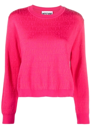 Moschino logo-jacquard wool jumper - Pink