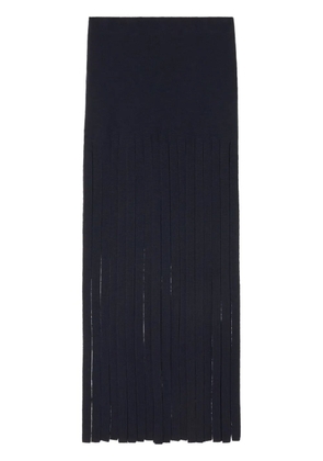 Alanui Eclectic fringed wool skirt - Blue