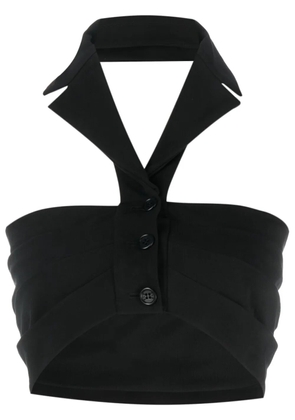 Philosophy Di Lorenzo Serafini halterneck buttoned crop top - Black