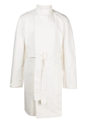Winnie NY stand-up collar belted cotton coat - Neutrals