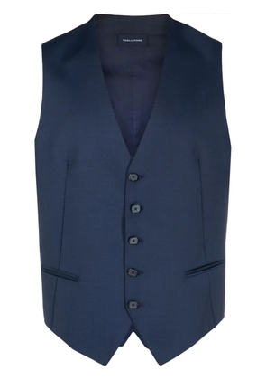 Tagliatore virgin wool button-up waistcoat - Blue