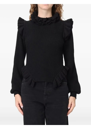 TWINSET ruffled-trim sweater - Black