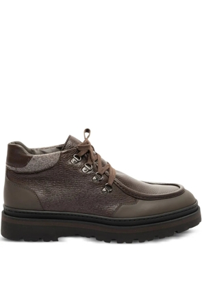 a.testoni lace-up leather boots - Brown