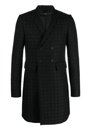 SAPIO boucle double-breasted coat - Black