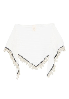 Cordera crochet-trim wool scarf - Neutrals