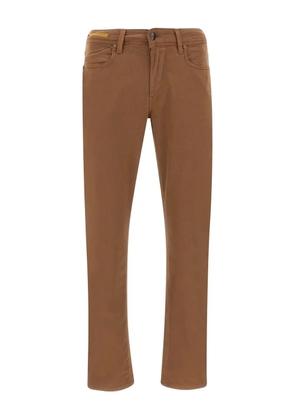 Re-Hash five-pocket logo-patch trousers - Brown