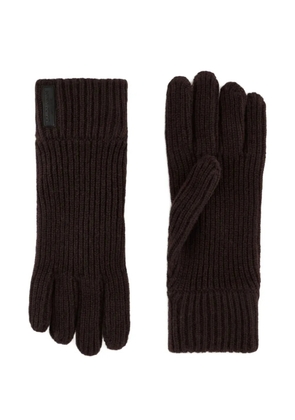 Giorgio Armani ribbed cashmere gloves - Brown