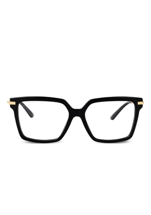 Dolce & Gabbana Eyewear gold-detail square glasses - Black