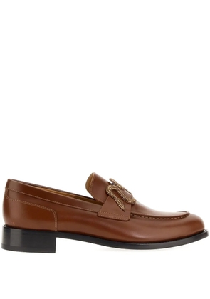 René Caovilla embellished loafers - Brown