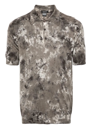 Avant Toi abstract-print ribbed polo shirt - Green
