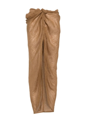 Le Kasha knotted linen skirt - Brown