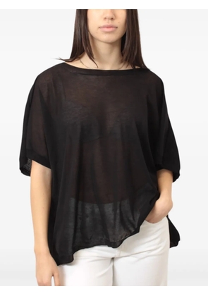 MeimeiJ round-neck sheer blouse - Black