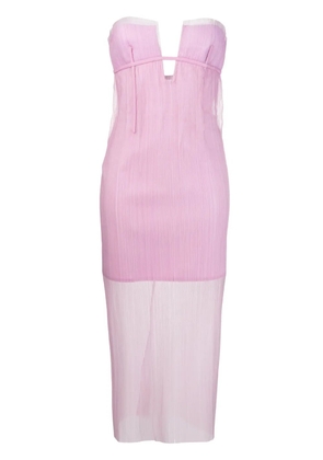 Krizia strapless cut-out silk dress - Pink