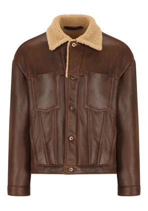 Salvatore Santoro button-fastening leather jacket - Brown