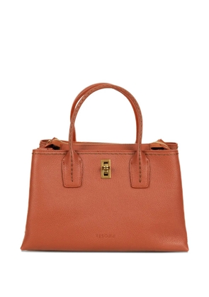 VISONA` top handle lock clutch bag - Orange