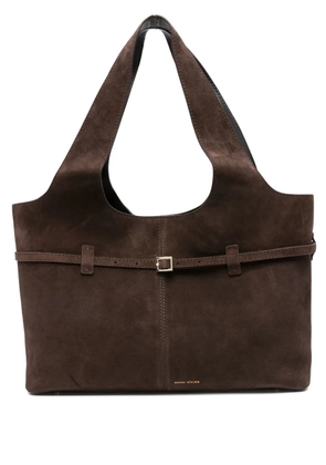 Manu Atelier buckle-detail suede tote bag - Brown