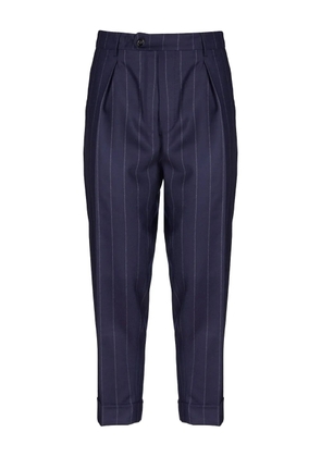 Berwich pinstripe pleated trousers - Blue