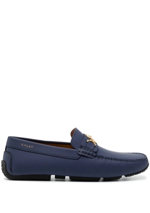 Bally Emblem-plaque leather driving shoes - Blue