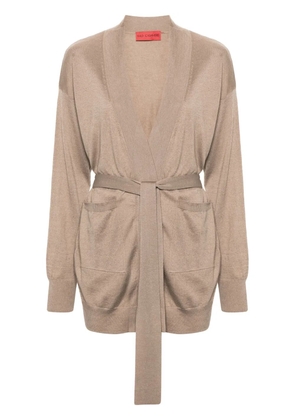 Wild Cashmere Scarlet open-front belted cardigan - Neutrals