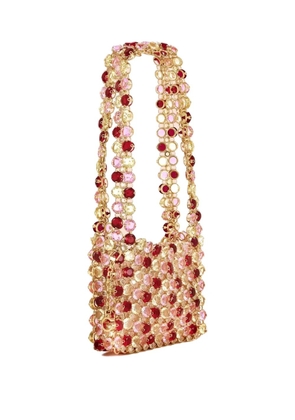 CHRISTINA CRAWFORD mini MIA C crystal-embellished chain shoulder bag - Gold