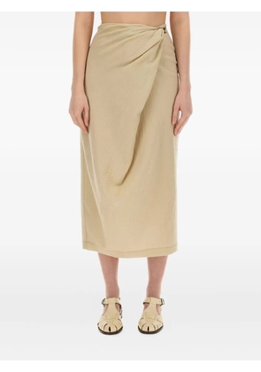 Alysi wrap-effect midi skirt - Neutrals