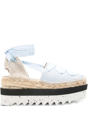 Stella McCartney platform ribbon espadrilles - Blue