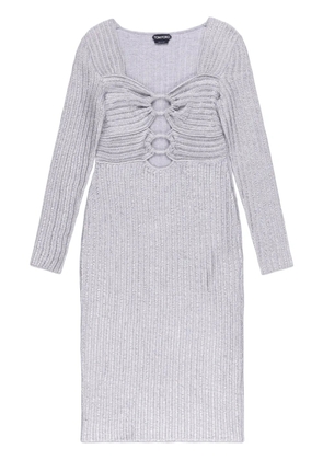 TOM FORD cut-out detailing ribbed-knit dress - Grey