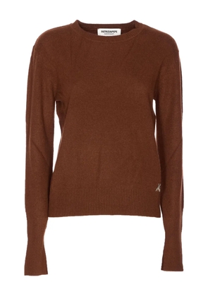 Patrizia Pepe logo-embellished crew-neck sweater - Brown