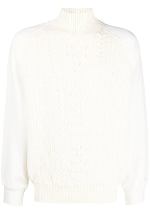 Neil Barrett embroidered-logo sleeve knit jumper - White