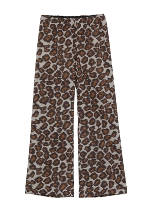 Nanushka animal-print elastic-waist straight trousers - Brown