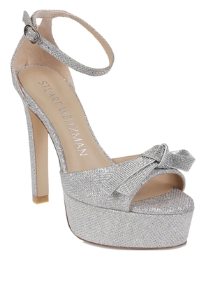 Stuart Weitzman 145mm bow-embellished platform sandals - Silver